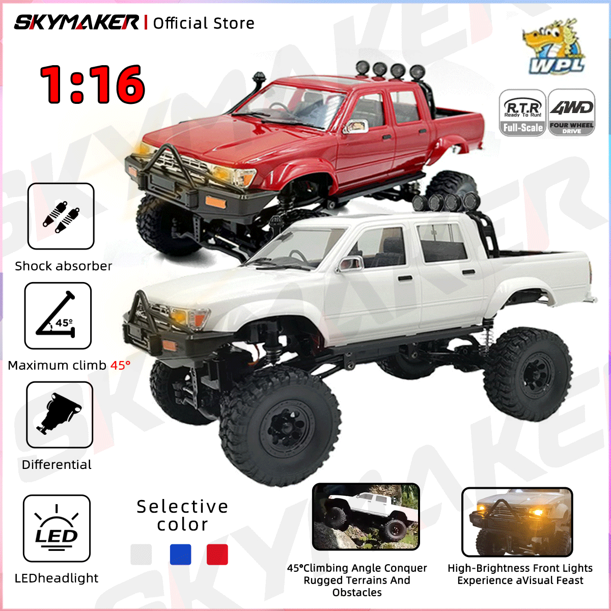 Rc Hobby Toucan - WPL C64-1 RC카 1:16 Hailax 2.4G